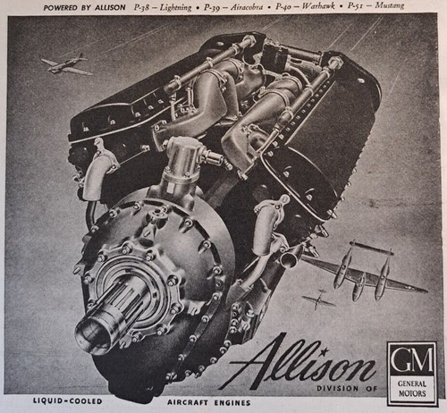 1944 allison aircraft engine - allison,